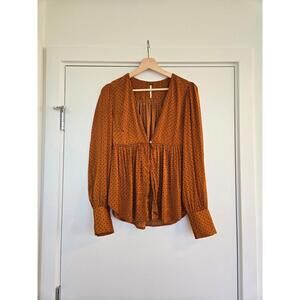 Printed Button Front Blouse